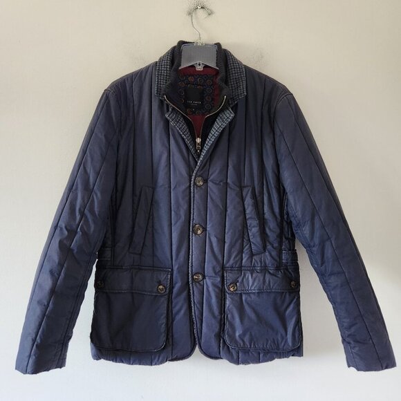 TED BAKER |Kereed Vertical Quilted Jacket In Navy SZ 5 XL - Picture 9 of 13